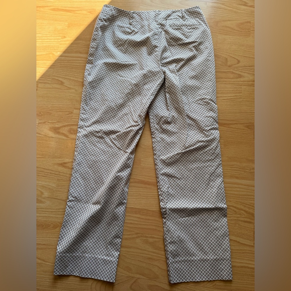 Talbots Hampshire Ankle Patterned Brown and Cream Ankle Pants Office Work Chic - Picture 5 of 5